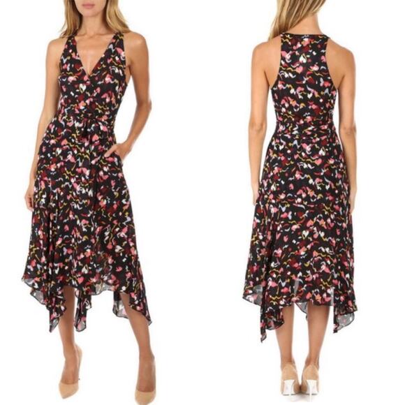 A.L.C. Roslyn Silk Floral Asymmetrical Wrap Dress Size 4 - Picture 10 of 10